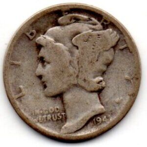 Granny Estate Find - 1941 P Mercury Dime - 90% Silver